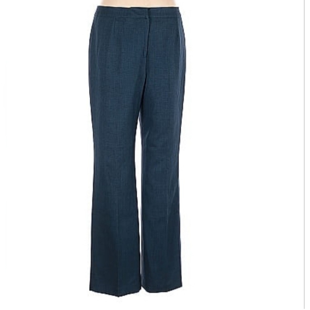 Make offer! Le Suit Women's Blue Black Straight Leg herringbone Trousers Size 12